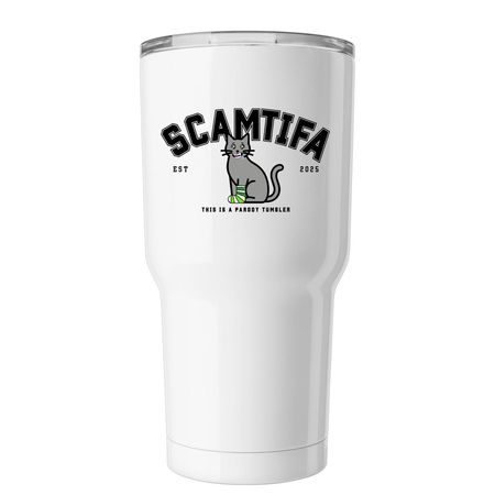 SCAMIFA Kitty Tumbler, a White Insulated Tumbler
