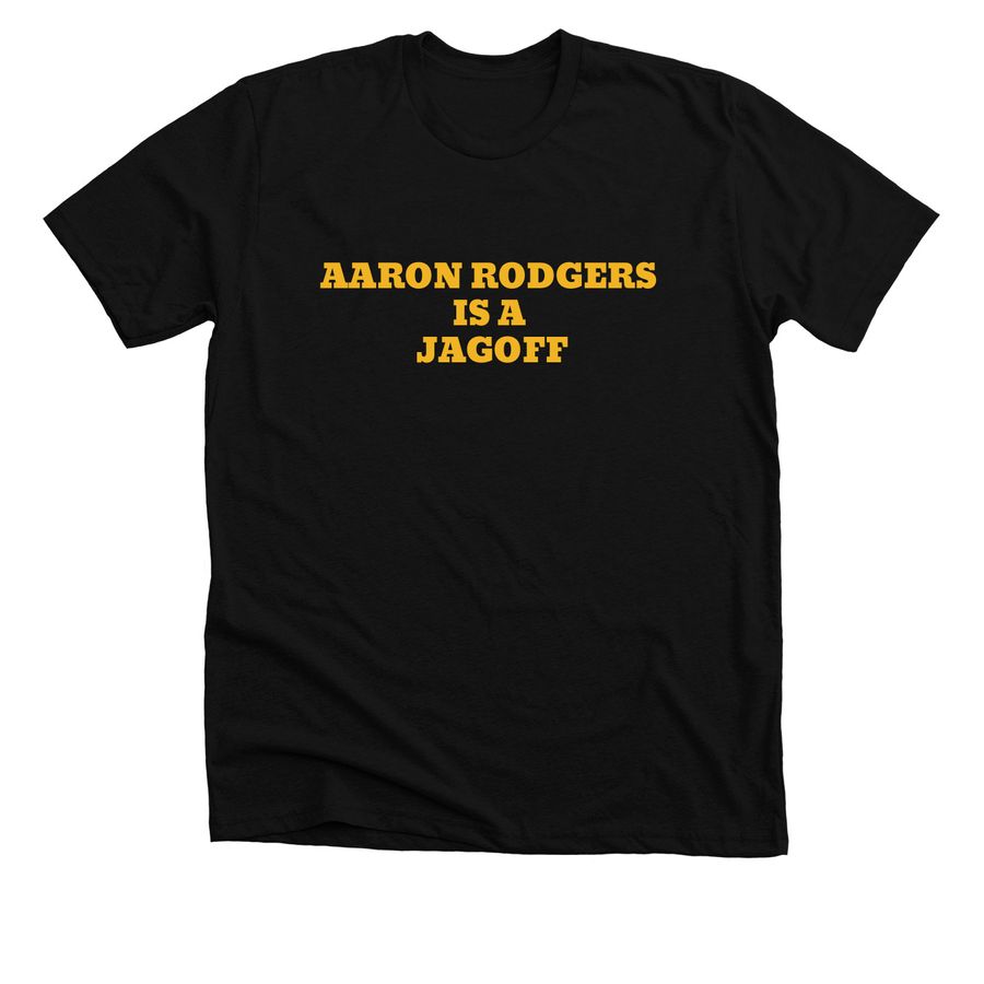 Tell A-a-ron to shut up and play football., a Solid Black Blend Premium Unisex Tee