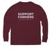 Support Farmers, a Vino Red Allmade Eco Triblend Long Sleeve Tee (back-view)