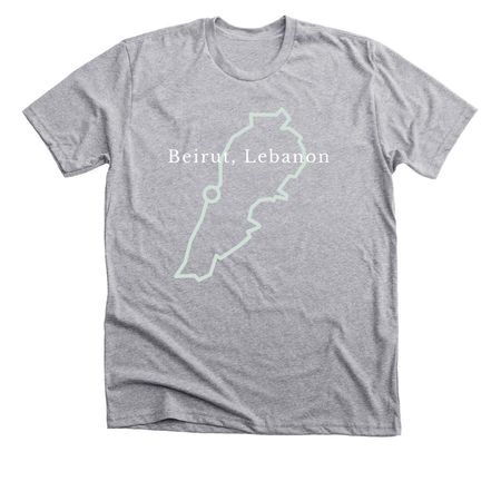 Beirut, Lebanon&nbsp;, a Athletic Heather Premium Unisex Tee