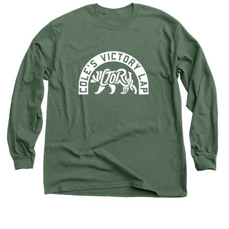 Cole's Victory Lap Kids - White Logo, a Military Green Classic Long Sleeve Tee