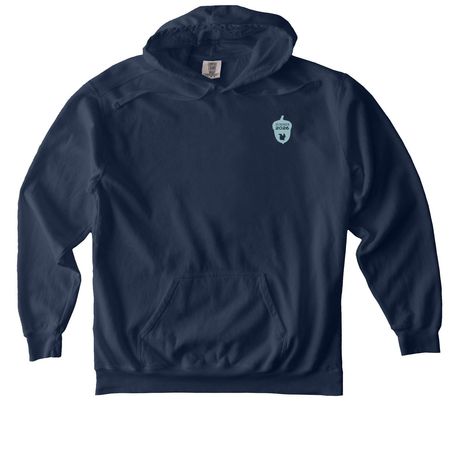 Squirrel Island Map Sweatshirt Blue Print, a True Navy Comfort Colors Pullover Hoodie
