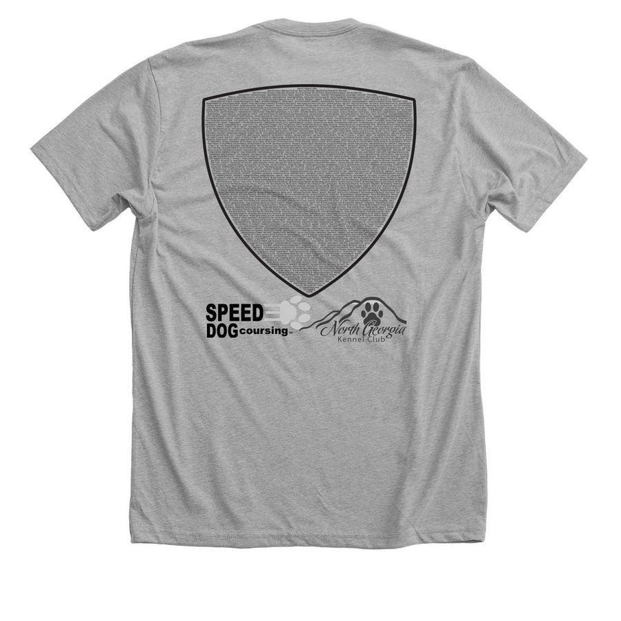 FAST CAT 10th Anniver, a Athletic Heather Premium Unisex Tee (back-view)