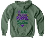 SLES Purple Up!, a Military Green Softstyle Youth Pullover Hoodie (back-view)