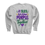SLES Purple Up!, a Sport Grey Youth Crewneck Sweatshirt (back-view)