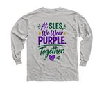 SLES Purple Up!, a Sport Grey Youth Long Sleeve Tee (back-view)