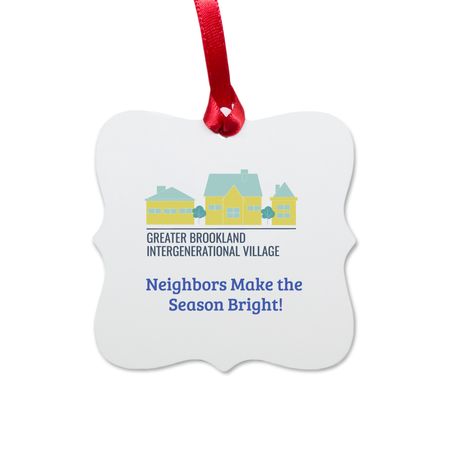 Holiday Ornament, a White Aluminum Square Ornament