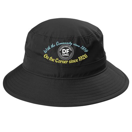 DFUMC Hat, a Black Printed UV Bucket Hat