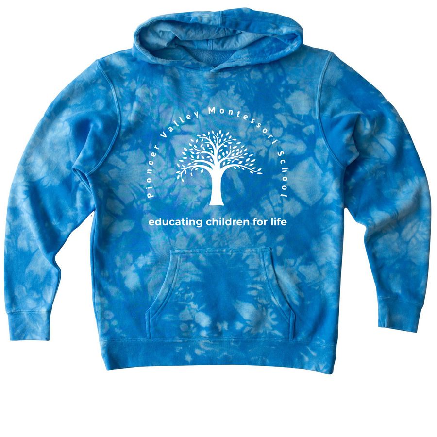The Rand Edition Extended Youth Collection, a Aqua Blue Youth Tie Dye Pullover Hoodie