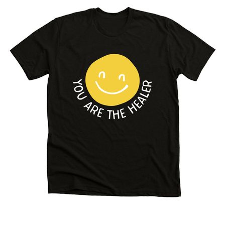 smiley, a Black Heather Premium Unisex Tee