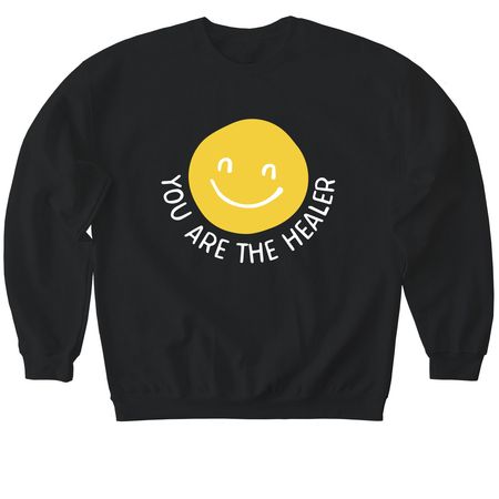 smiley, a Black Softstyle Crewneck Sweatshirt