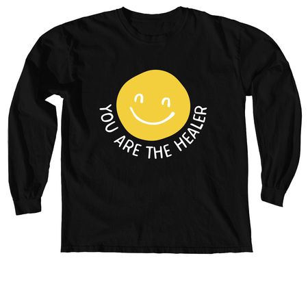smiley, a Black Comfort Colors Long Sleeve Tee