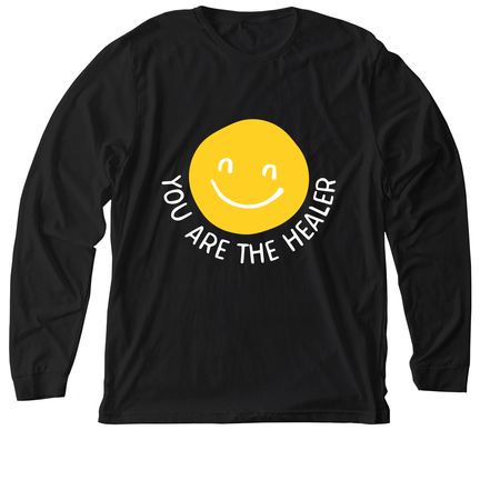 smiley, a Solid Black Blend Premium Long Sleeve Tee