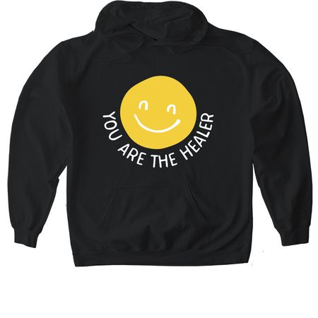 smiley, a Black Gildan Softstyle Pullover Hoodie