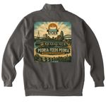 Peoria feeds Peoria Winter Gear, a Grey Comfort Colors Quarter Zip Pullover (back-view)