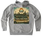 Peoria feeds Peoria Winter Gear, a Heather Grey Stanley/Stella Unisex Cultivator 2.0 Zip Up Pullover Hoodie (back-view)