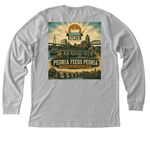 Peoria feeds Peoria Winter Gear, a Athletic Heather Premium Long Sleeve Tee (back-view)