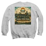 Peoria feeds Peoria Winter Gear, a Sport Grey Crewneck Sweatshirt (back-view)