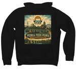Peoria feeds Peoria Winter Gear, a Black Premium Pullover Hoodie (back-view)