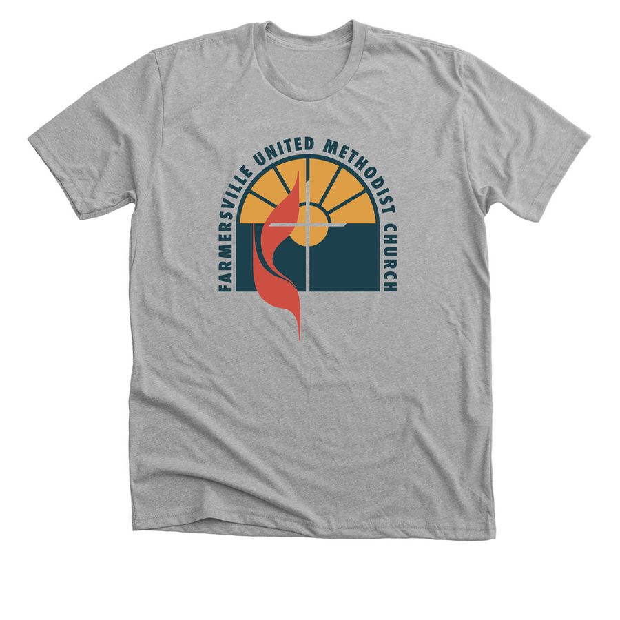 Farmersville UMC Logo Shirts, a Athletic Heather Premium Unisex Tee