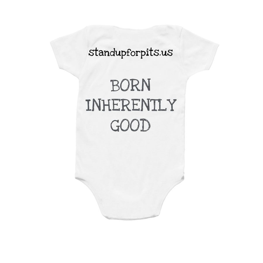 Stand Up For Pits Foundation onesie, a White Infant Onesie (back-view)