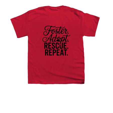 CCA-Foster Adopt Rescue Repeat, a Red Youth Unisex Tee