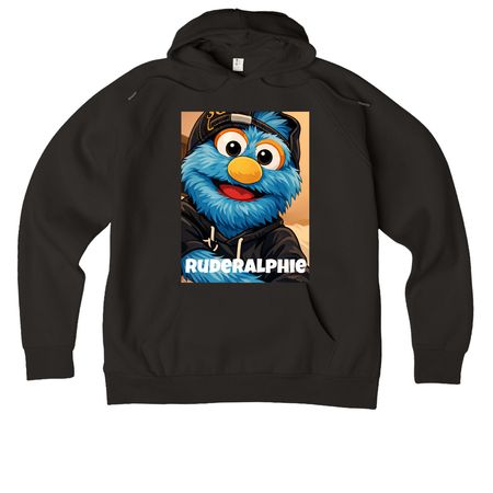 RudeRalphie, a Deep Black Allmade Organic CVC Pullover Hoodie