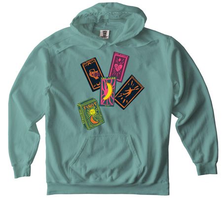 E-52's Fall 2026 Merch, a Seafoam Comfort Colors Pullover Hoodie