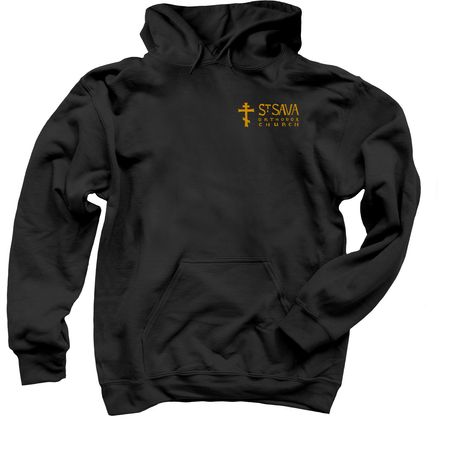 St. Sava Pascha Shirts - Gold Print, a Black Pullover Hoodie