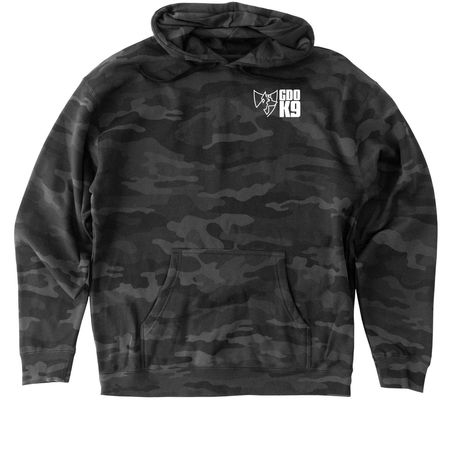 GDO K9 Hoodie, a Black Camo Heavyweight Camo Pullover Hoodie