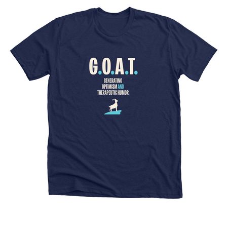 G.O.A.T., a Solid Navy Blend Premium Unisex Tee