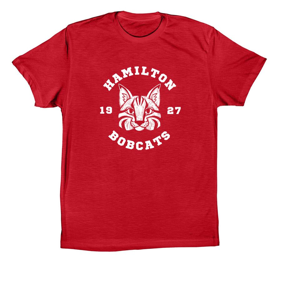Classic Bobcat White, a Canvas Red Premium Cotton Tee