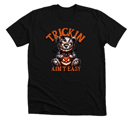 trickin/orange letters, a Solid Black Blend Premium Unisex Tee