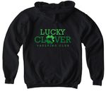 Lucky Clover Vaulting, a Black Softstyle Youth Pullover Hoodie (back-view)