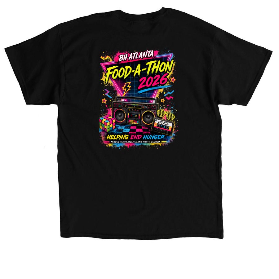 BH ATL 2026 Food Drive, a Black Classic Unisex Tee (back-view)
