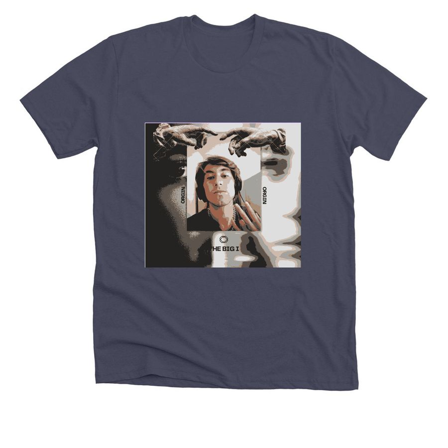THE BIG I MERCHANDISE, a Heather Midnight Navy Premium Unisex Tee