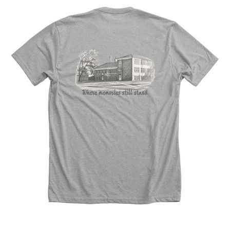 SHS Memories, a Athletic Heather Premium Unisex Tee (back-view)