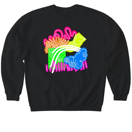 All Sunshine and Rainbows&nbsp;, a Black Softstyle Crewneck Sweatshirt