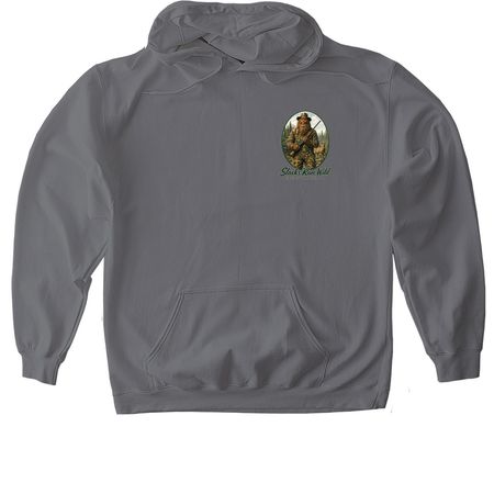 Figure 8, a Charcoal Gildan Softstyle Pullover Hoodie