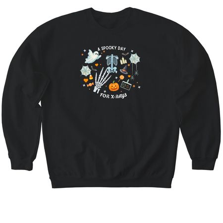A Spooky Day For X-rays, a Black Softstyle Crewneck Sweatshirt