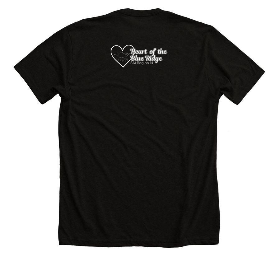Region 14 GO FOR IT, a Solid Black Blend Premium Unisex Tee (back-view)