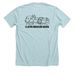 I LOVE RESCUE DOGS, a Heather Ice Blue Premium Unisex Tee (back-view)