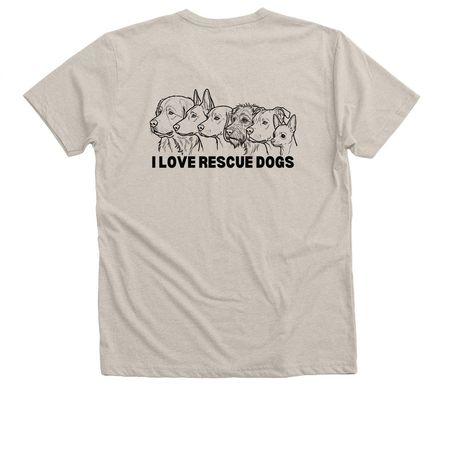 I LOVE RESCUE DOGS, a Heather Dust Premium V-Neck Tee