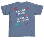 THESE T-SHIRTS SAVES LIVES, a Blue Jean Comfort Colors Unisex Tee (back-view)