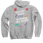 THESE T-SHIRTS SAVES LIVES, a Sport Grey Pullover Hoodie (back-view)