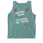 THESE T-SHIRTS SAVES LIVES, a Seafoam Comfort Colors Tank Top (back-view)