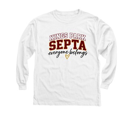 Kids KP SEPTA Spirit Wear, a White Youth Long Sleeve Tee
