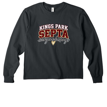 Kids KP SEPTA Spirit Wear, a Dark Grey Youth Heavyweight Long Sleeve Tee