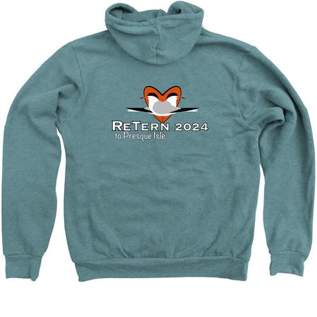Support Avian Research & Conservation Efforts, a Heather Deep Teal Zip Up Hoodie (back-view)