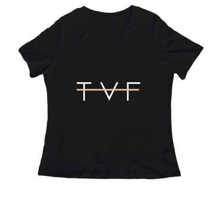 TVF Women's V-Neck, a Black Women's Relaxed V-Neck Tee